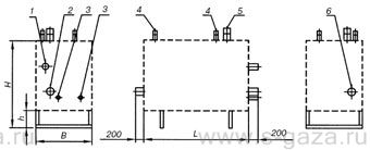 Габаритный чертеж газорегуляторной установки ГРУ-16-2Н(В)-У1