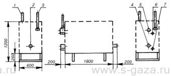 Габаритный чертеж газорегуляторной установки ГРУ-03Б-07-2ПУ1