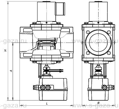 Клапаны фланцевые с электромеханическим регулятором расхода (пропорциональное регулирование)ВН2 M-0,5Кпр
