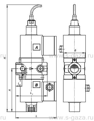 Клапаны трехпозиционные муфтовые с одним регуляторомрасхода и датчиком положения  ВН1В-1П